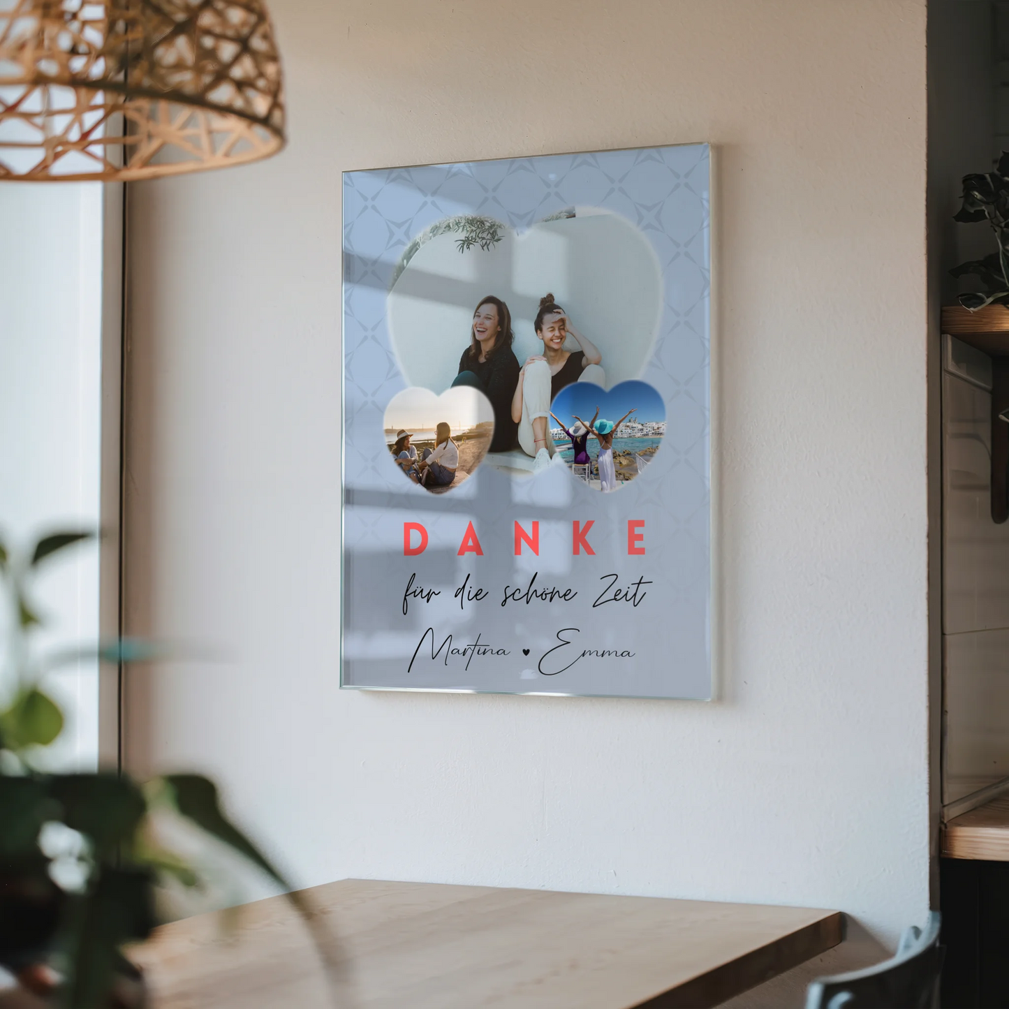 Freundinnen Bild Personalisiert mit 3 Herz Fotos Danke Für Die Schöne Zeit