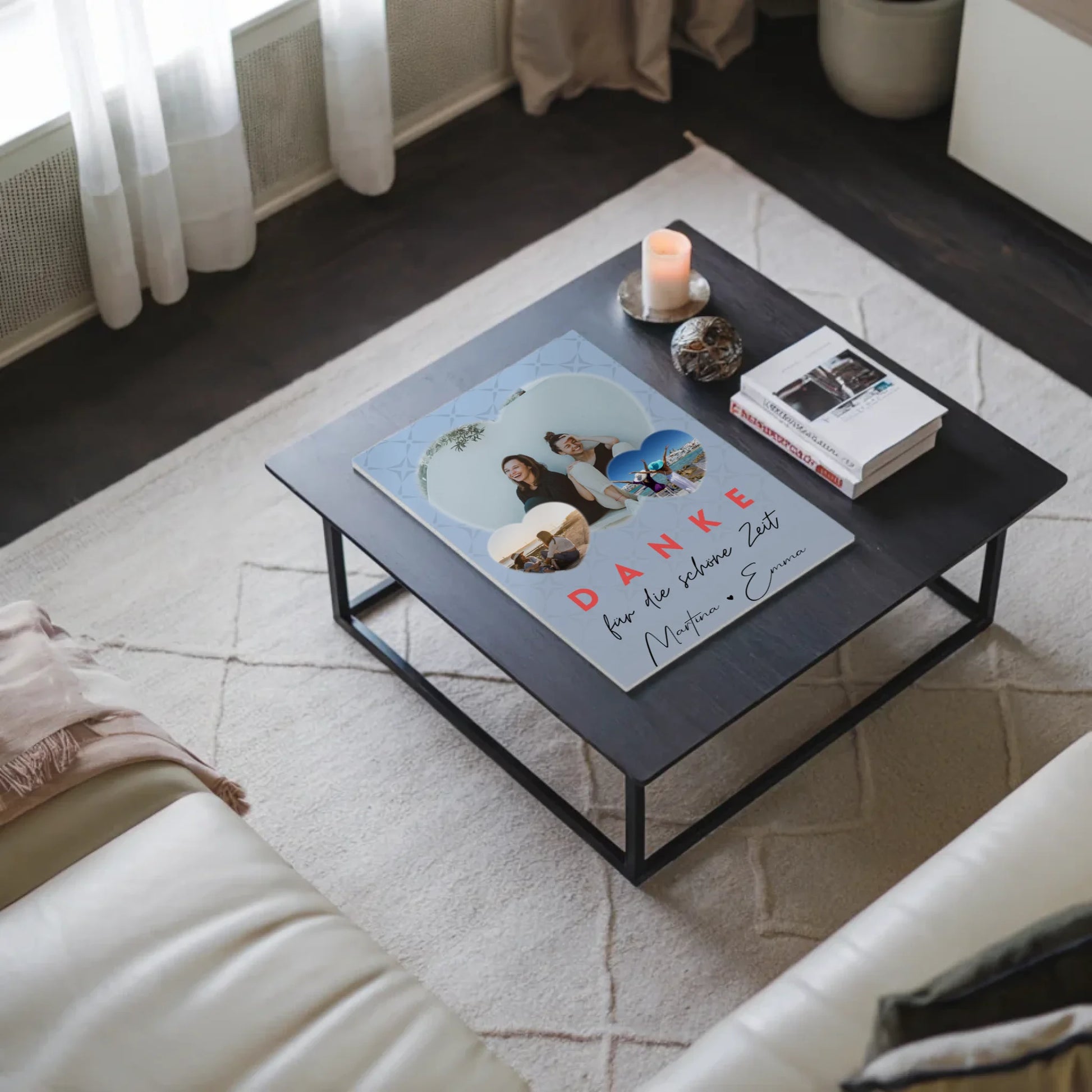Beste Freundinnen Fotoboard mit 3 Herz Fotos Danke Für Die Schöne Zeit Personalisiertes Geschenk 3