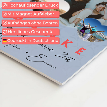 Beste Freundinnen Fotoboard mit 3 Herz Fotos Danke Für Die Schöne Zeit Personalisiertes Geschenk 4
