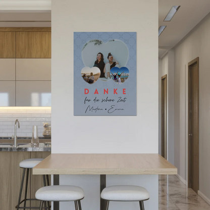 Beste Freundinnen Fotoboard mit 3 Herz Fotos Danke Für Die Schöne Zeit Personalisiertes Geschenk