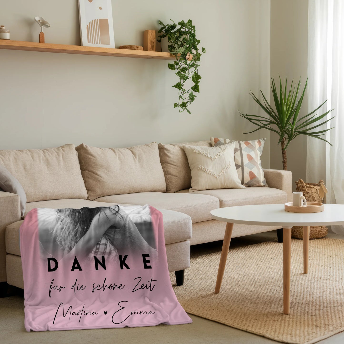 Decke Mit Namen mit 3 Fotos Danke Für Die Schöne Zeit Personalisiertes Geschenk 4