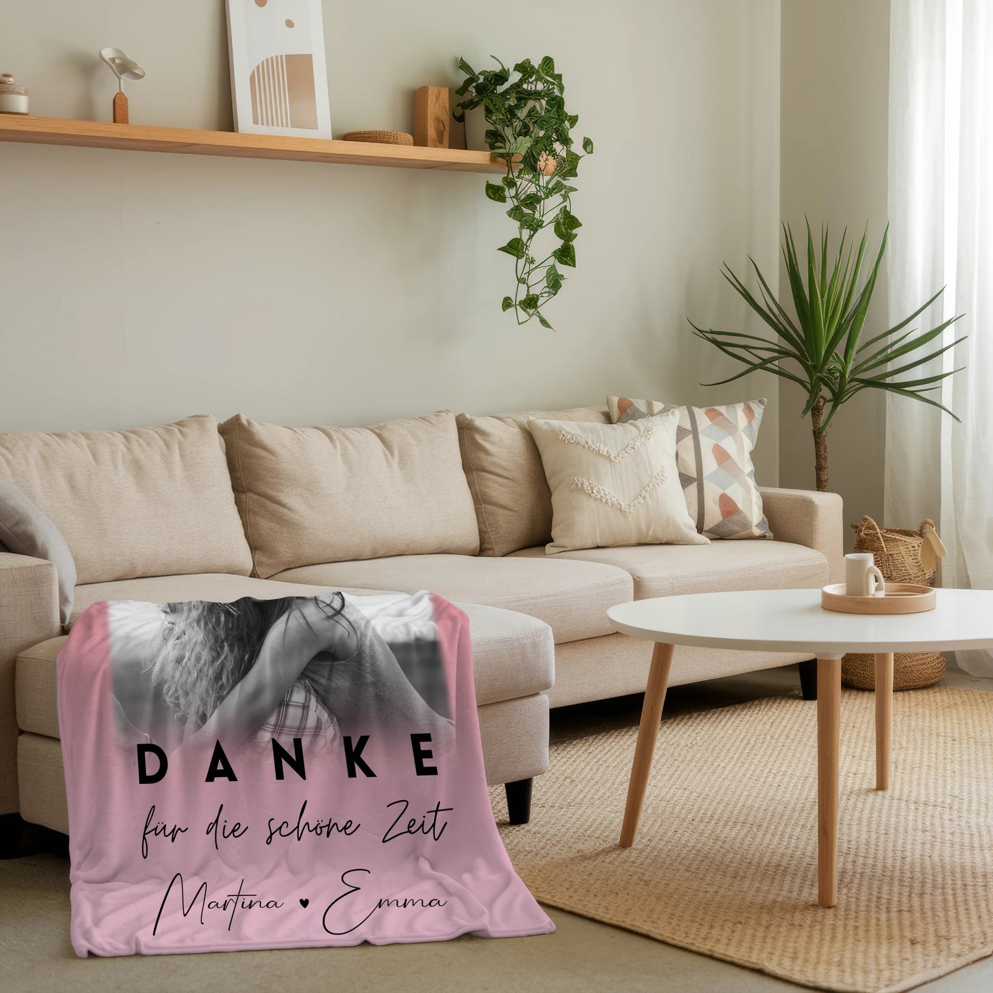 Decke Mit Namen mit 3 Fotos Danke Für Die Schöne Zeit Personalisiertes Geschenk 4