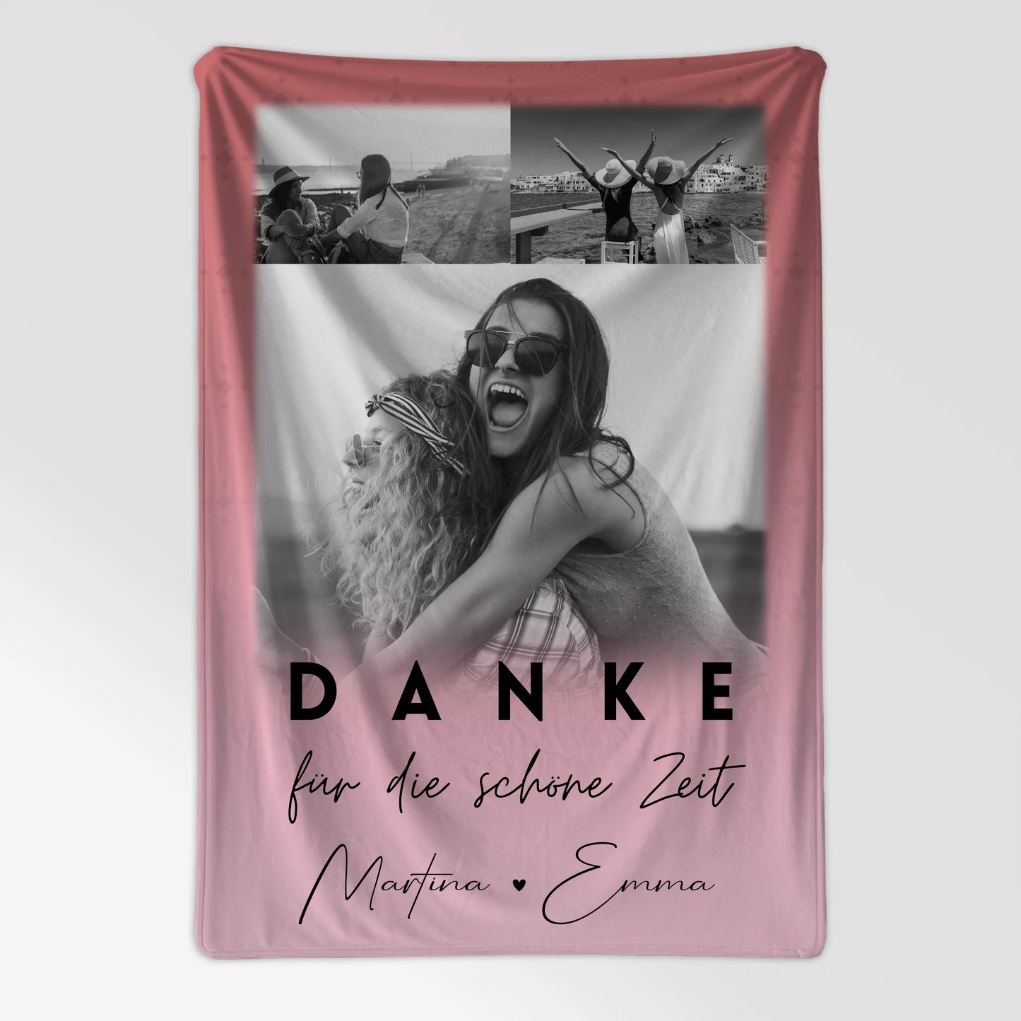 Decke Mit Namen mit 3 Fotos Danke Für Die Schöne Zeit Personalisiertes Geschenk 7
