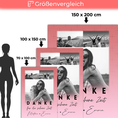 Decke Mit Namen mit 3 Fotos Danke Für Die Schöne Zeit Personalisiertes Geschenk 5