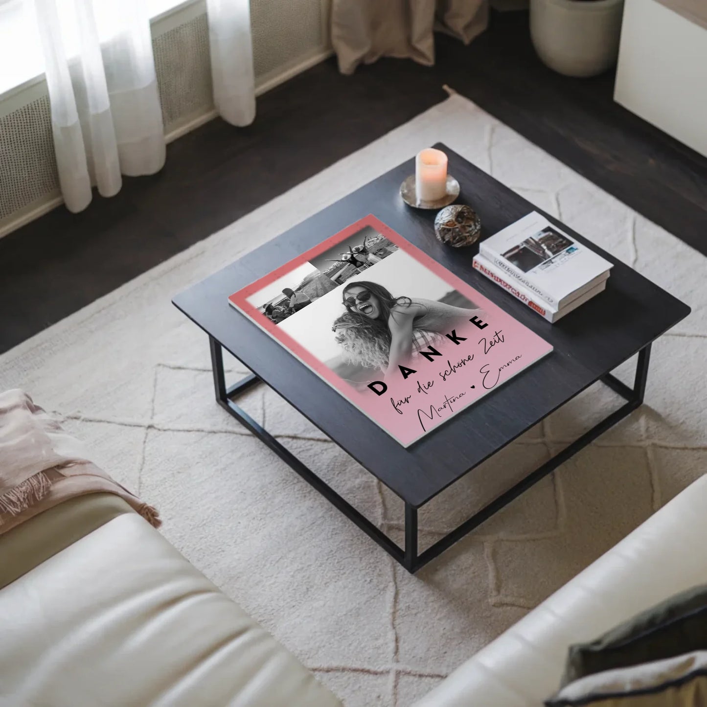 Beste Freundin Geschenk mit 3 Fotos Danke Für Die Schöne Zeit personalisiertes Poster 3