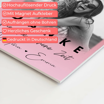 Beste Freundin Geschenk mit 3 Fotos Danke Für Die Schöne Zeit personalisiertes Poster 4