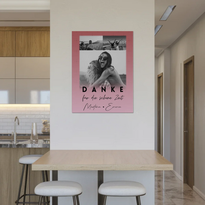 Beste Freundin Geschenk mit 3 Fotos Danke Für Die Schöne Zeit personalisiertes Poster 8