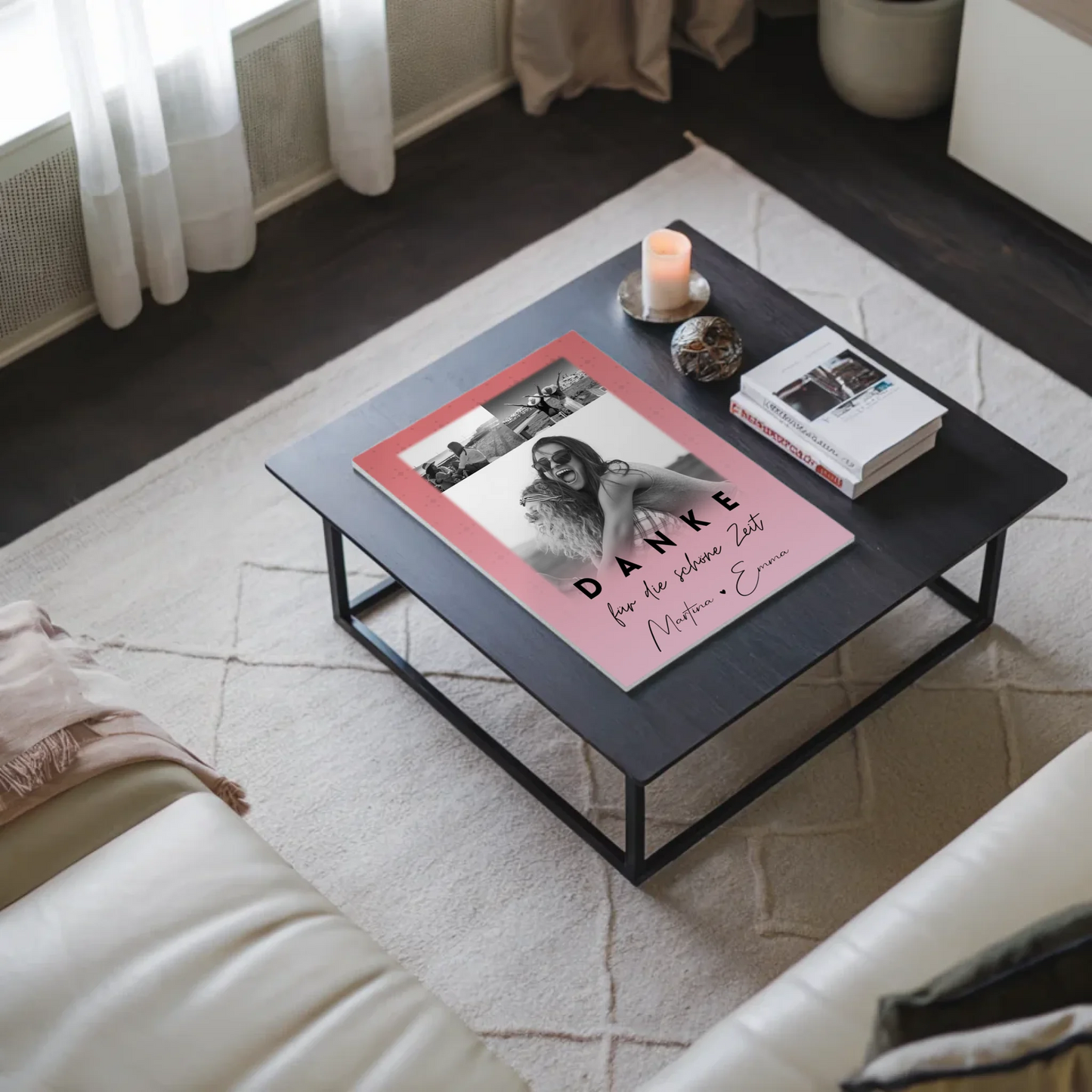 Beste Freundin Geschenk mit 3 Fotos Danke Für Die Schöne Zeit personalisiertes Poster