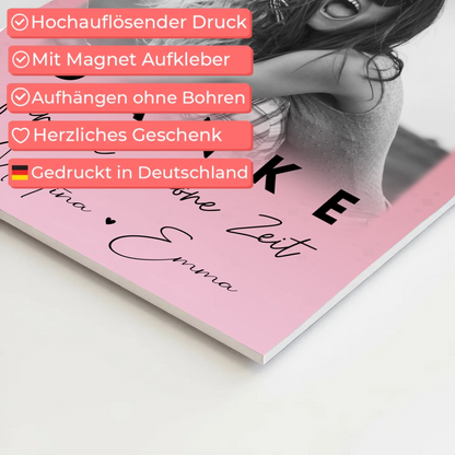 Beste Freundin Geschenk mit 3 Fotos Danke Für Die Schöne Zeit personalisiertes Poster