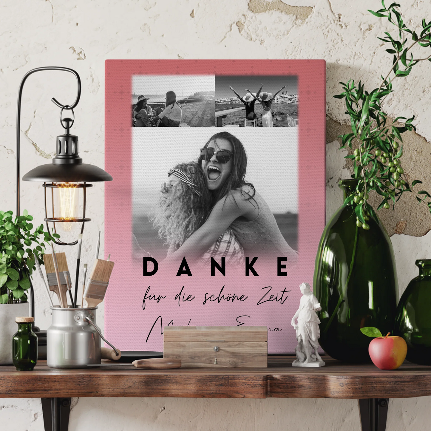 Personalisierte Geschenk beste Freundin mit 3 Fotos Danke Für Die Schöne Zeit 3