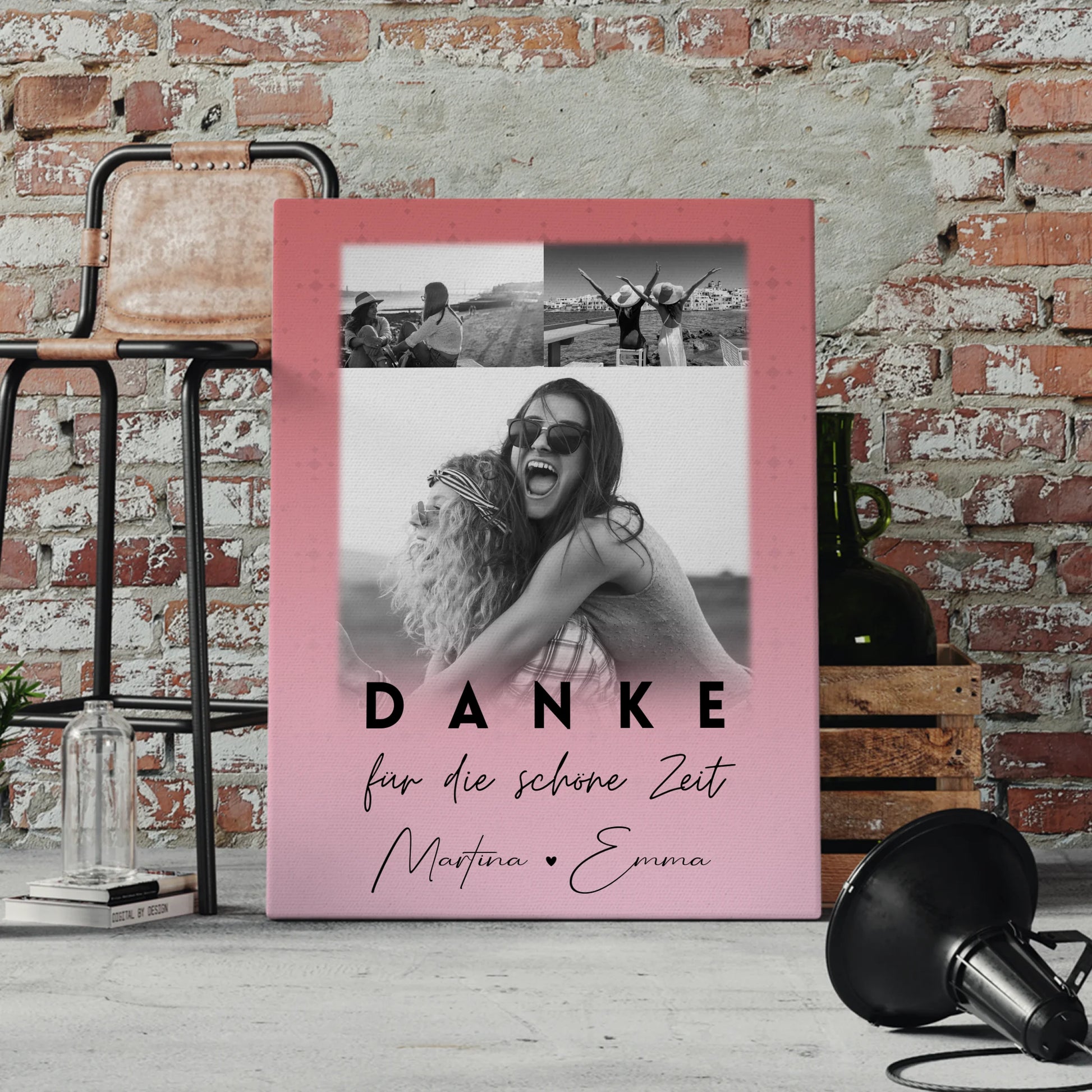 Personalisierte Geschenk beste Freundin mit 3 Fotos Danke Für Die Schöne Zeit 4