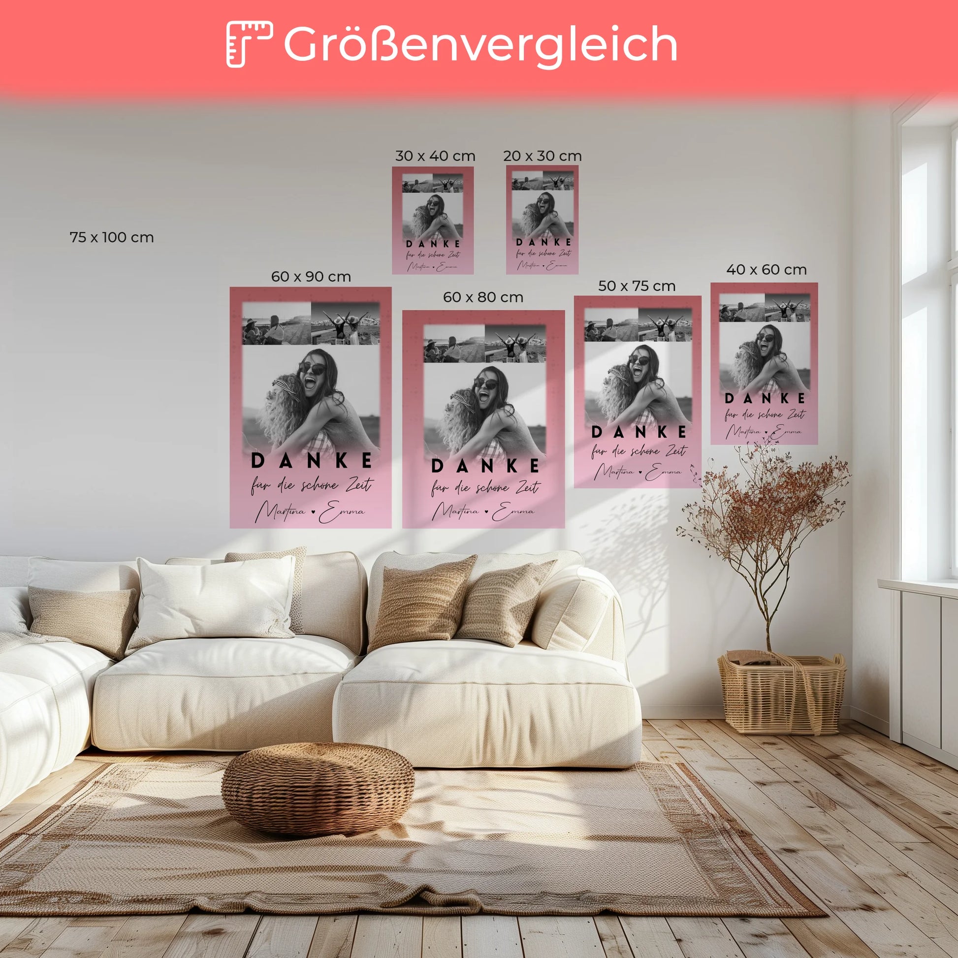 Personalisierte Geschenk beste Freundin mit 3 Fotos Danke Für Die Schöne Zeit 6