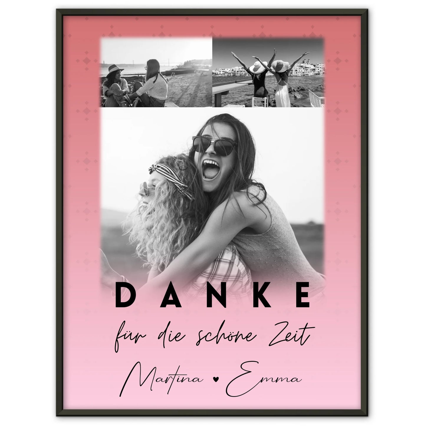 Poster beste Freundin Danke Für Die Schöne Zeit personalisierbar 3 Fotos
