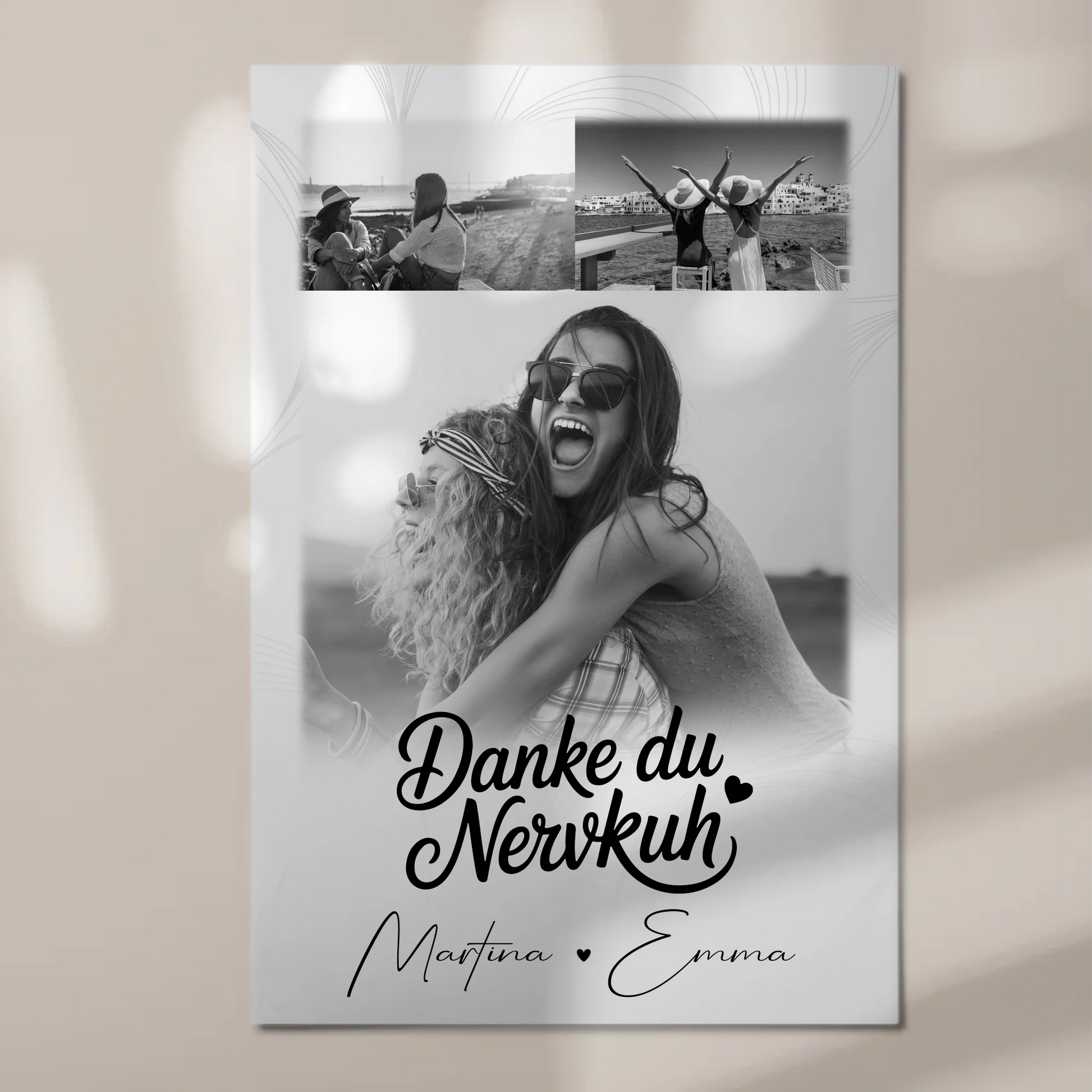Fotoboard Beste Freundin 3 Fotos Danke du Nervkuh personalisiertes Geschenk Idee 1