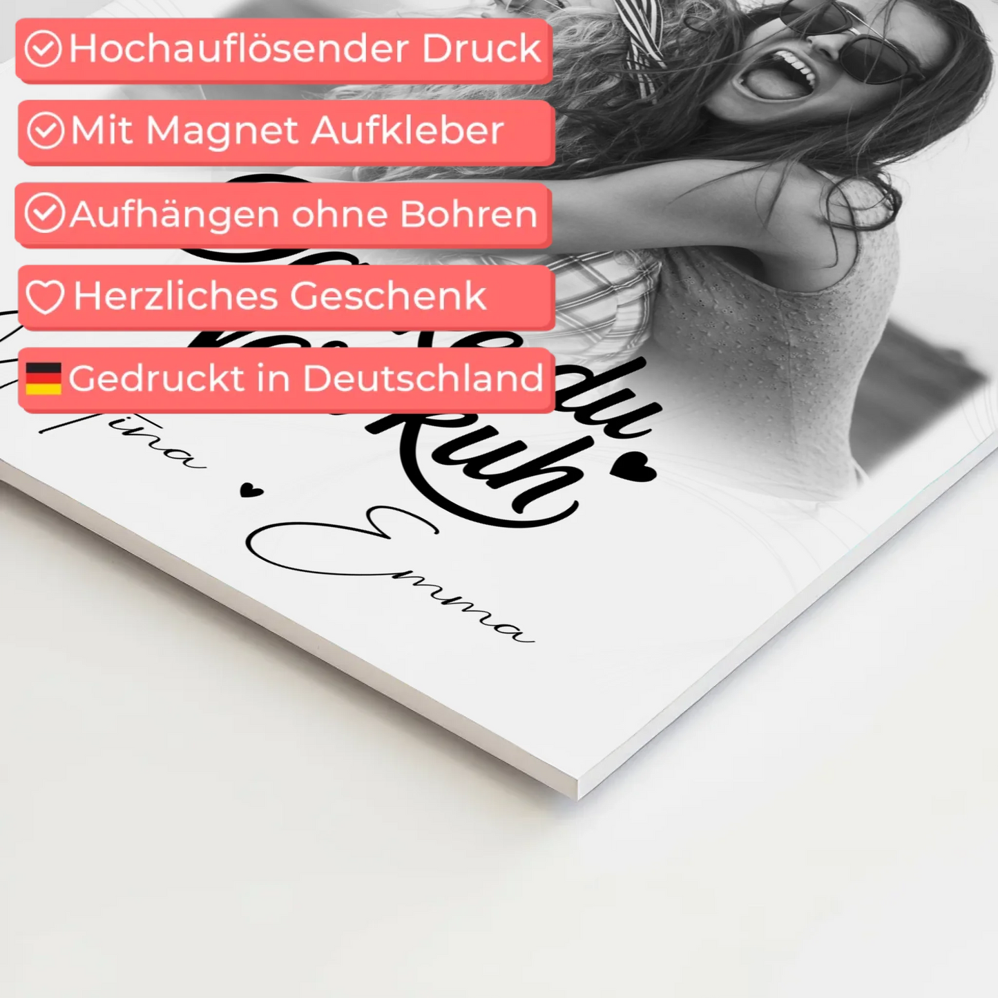 Fotoboard Beste Freundin 3 Fotos Danke du Nervkuh personalisiertes Geschenk Idee 4