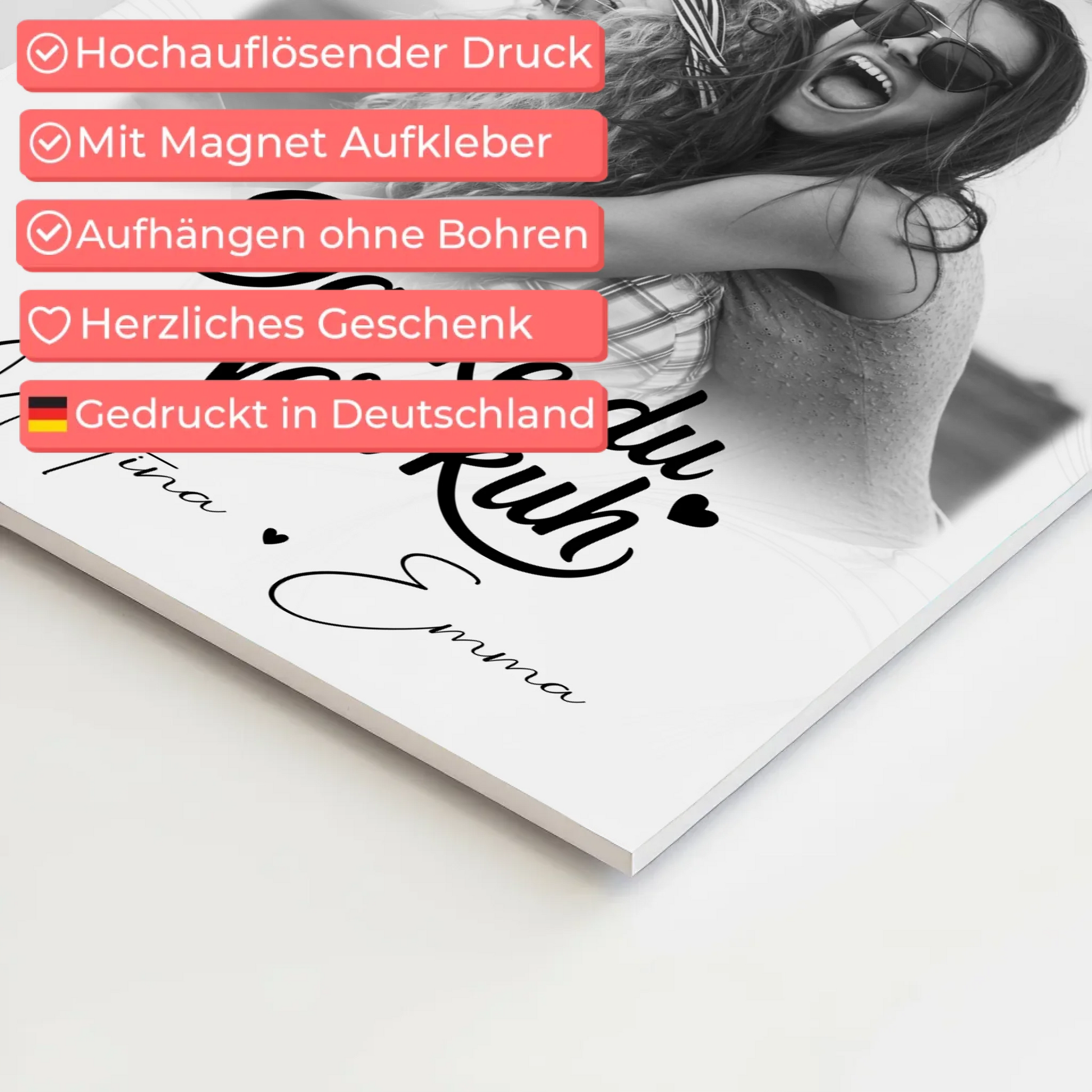 Fotoboard Beste Freundin 3 Fotos Danke du Nervkuh personalisiertes Geschenk Idee 4