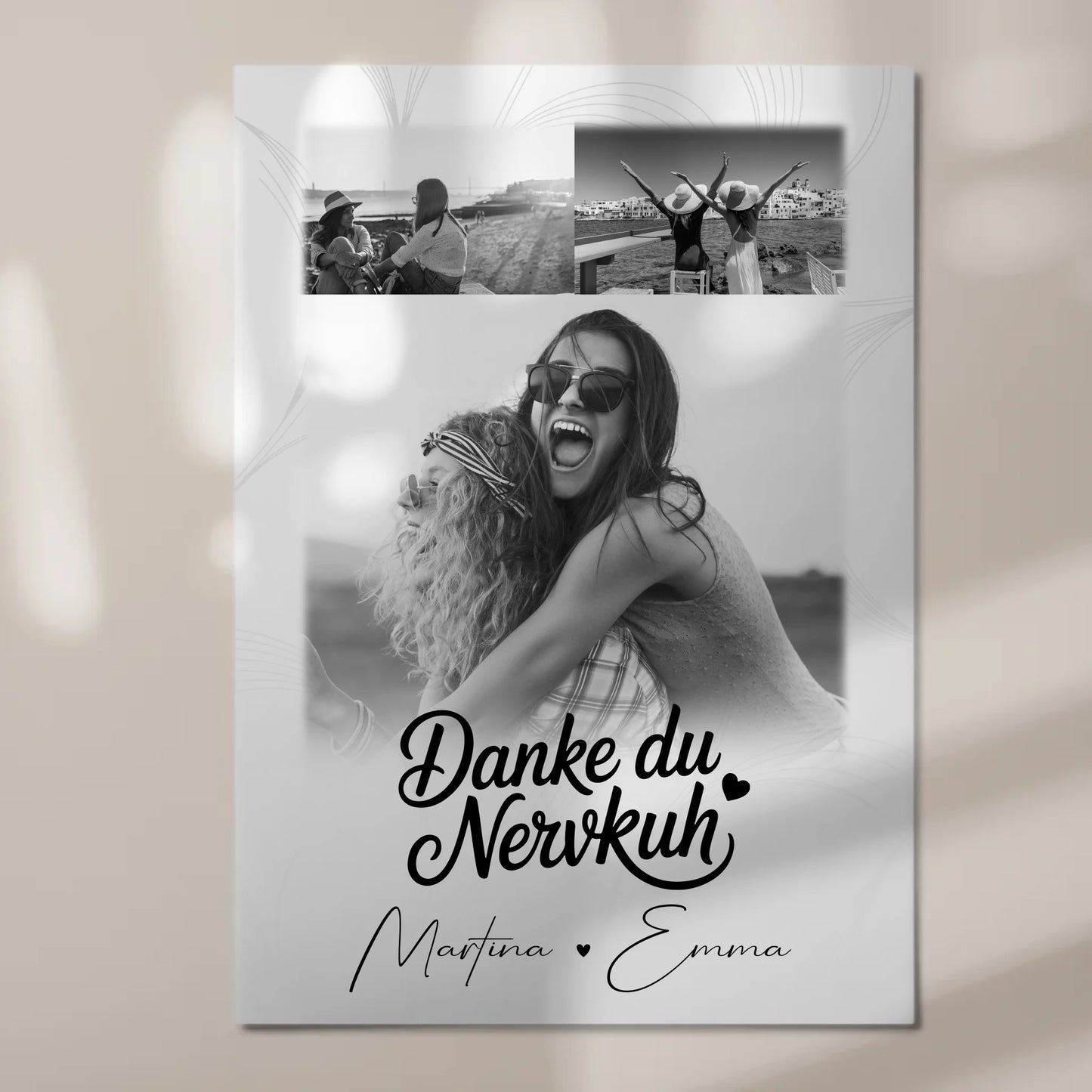 Fotoboard Beste Freundin 3 Fotos Danke du Nervkuh personalisiertes Geschenk Idee 7