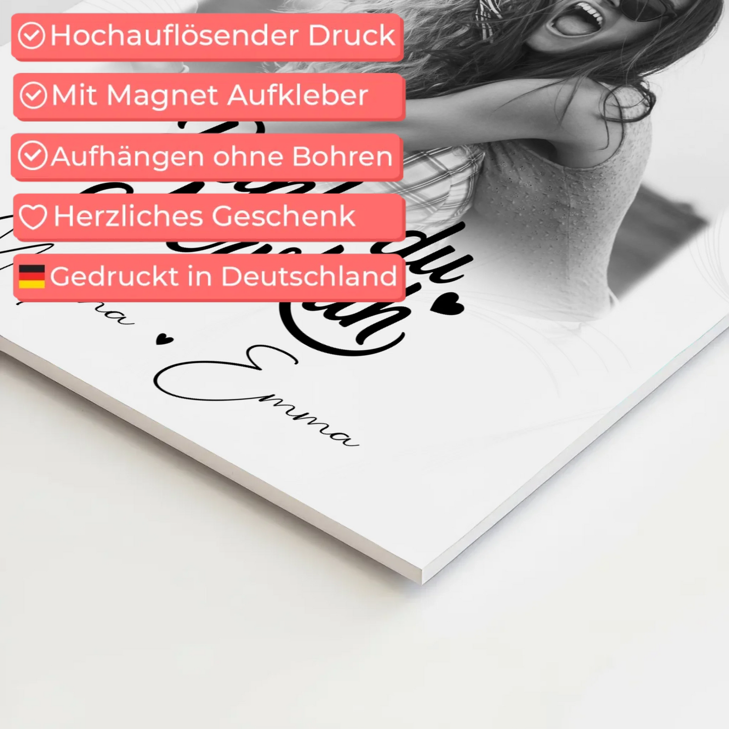 Fotoboard Beste Freundin 3 Fotos Danke du Nervkuh personalisiertes Geschenk Idee 10