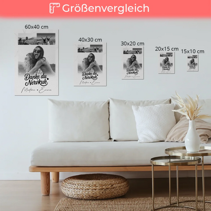 Fotoboard Beste Freundin 3 Fotos Danke du Nervkuh personalisiertes Geschenk Idee