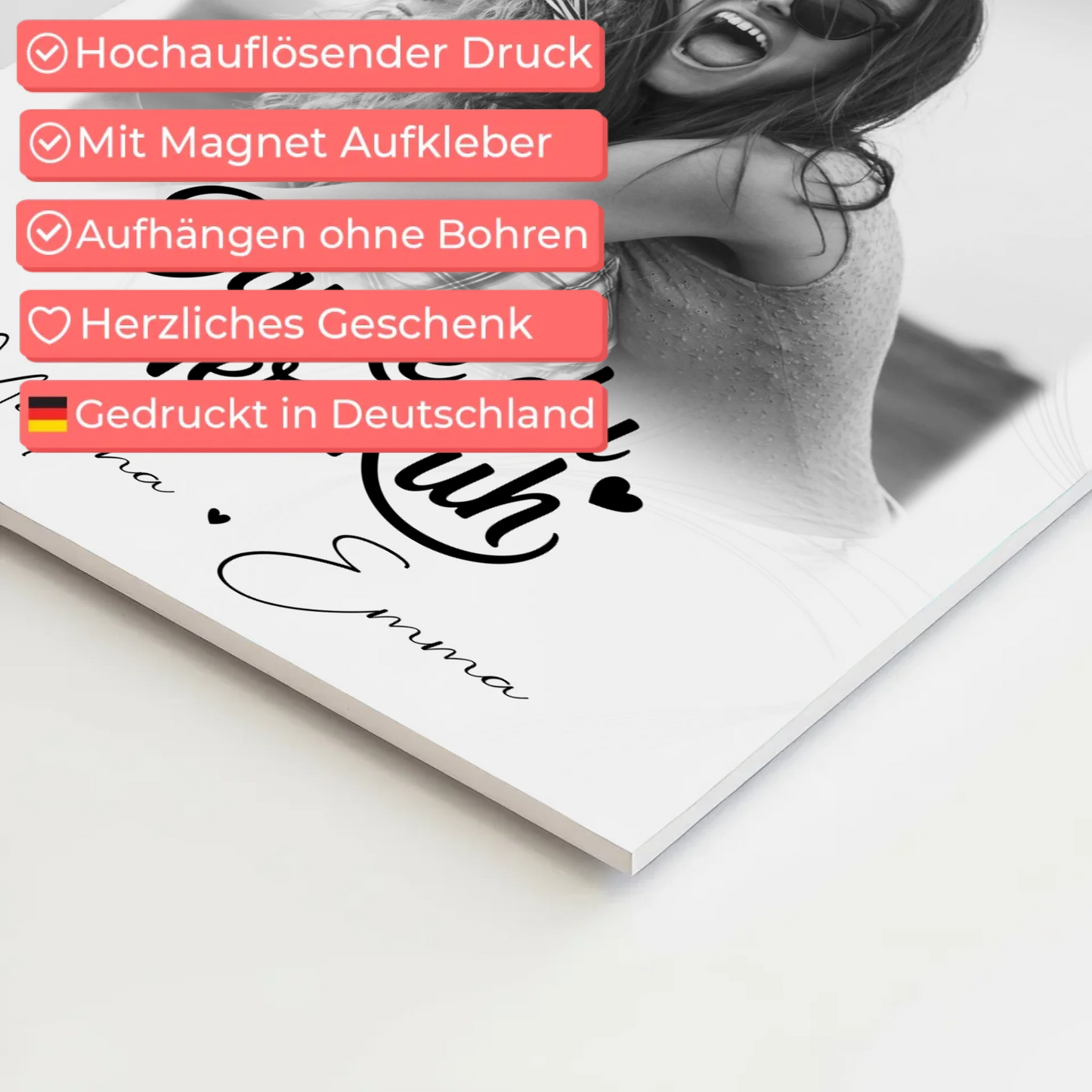 Fotoboard Beste Freundin 3 Fotos Danke du Nervkuh personalisiertes Geschenk Idee