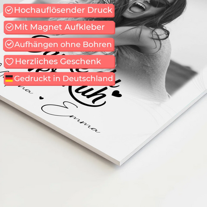 Fotoboard Beste Freundin 3 Fotos Danke du Nervkuh personalisiertes Geschenk Idee