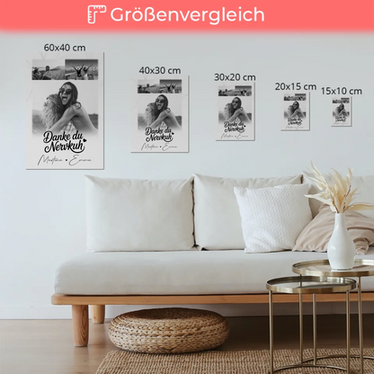 Fotoboard Beste Freundin 3 Fotos Danke du Nervkuh personalisiertes Geschenk Idee