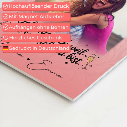 Freundinnen Bild Personalisiert Fotoboard mit 4 Fotos Du bist bescheuert Geschenkidee 10