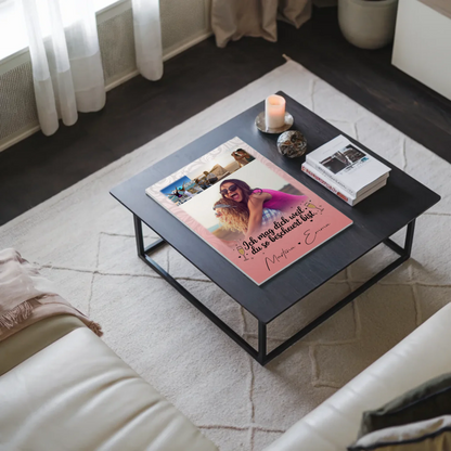 Freundinnen Bild Personalisiert Fotoboard mit 4 Fotos Du bist bescheuert Geschenkidee