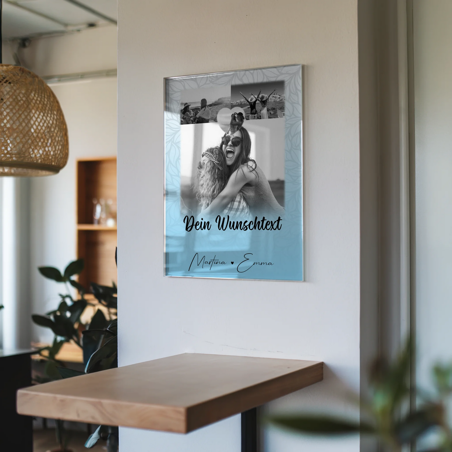 Beste Freundin Geschenk mit 3 Fotos 1 Herz Foto und Wunschtext personalisiert