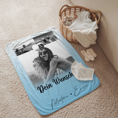 Decke mit Foto beste Freundin 3 Fotos und Wunschtext personalisiert 2