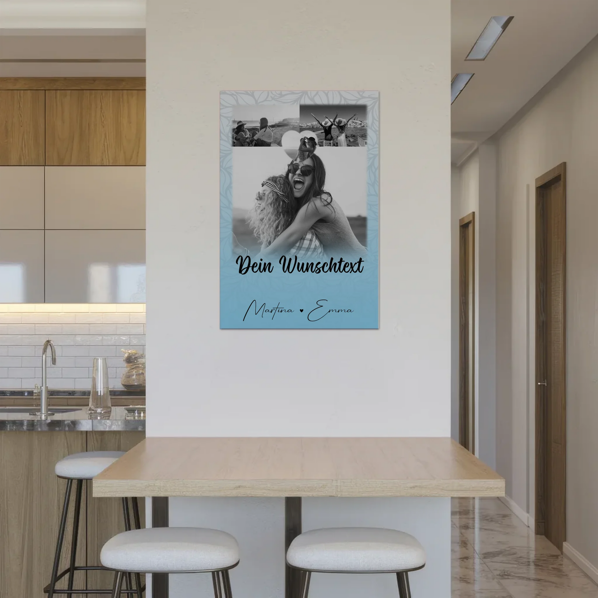 Fotoboard Beste Freundinnen 3 Fotos 1 Herz Foto und Wunschtext personalisiert 2