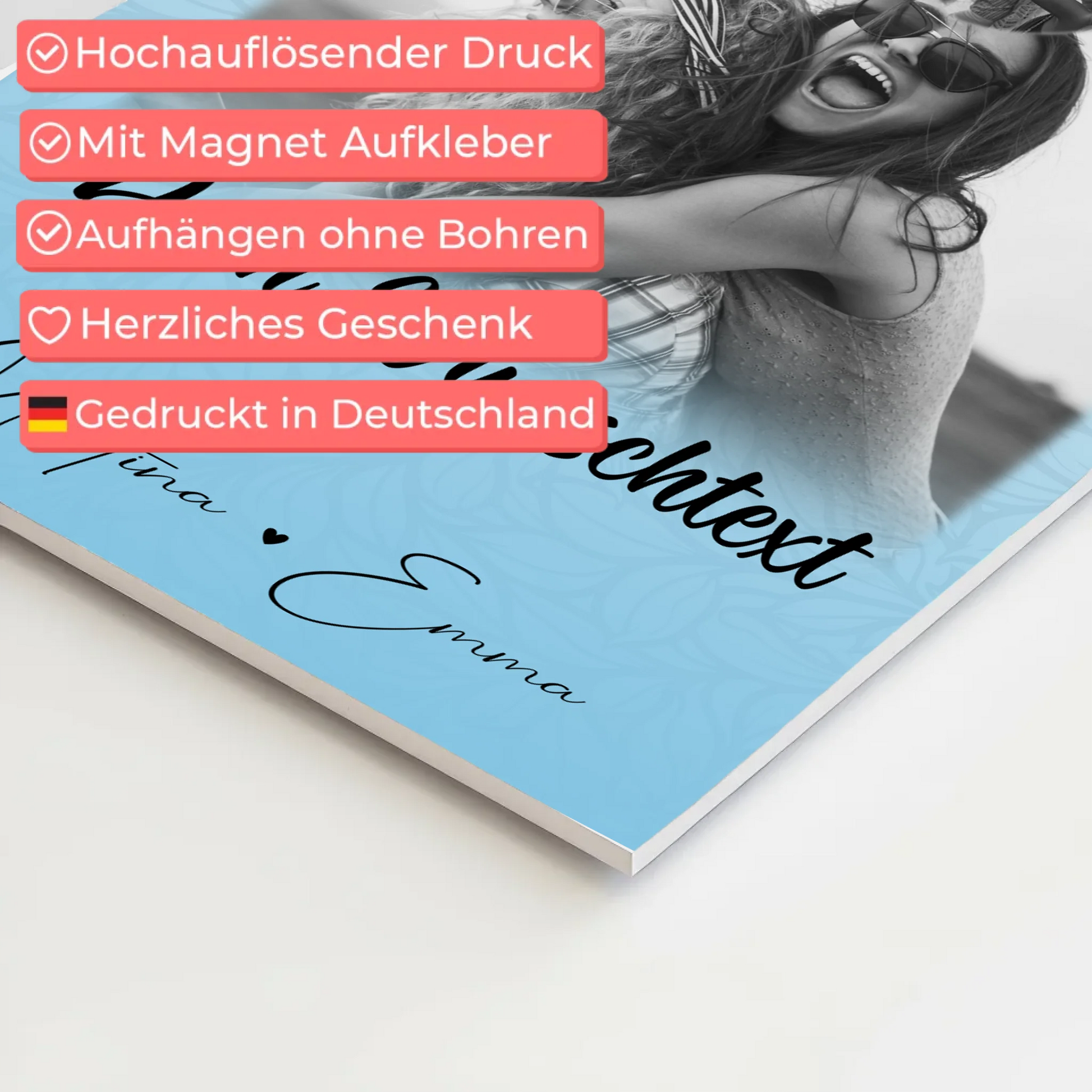 Fotoboard Beste Freundinnen 3 Fotos 1 Herz Foto und Wunschtext personalisiert 4