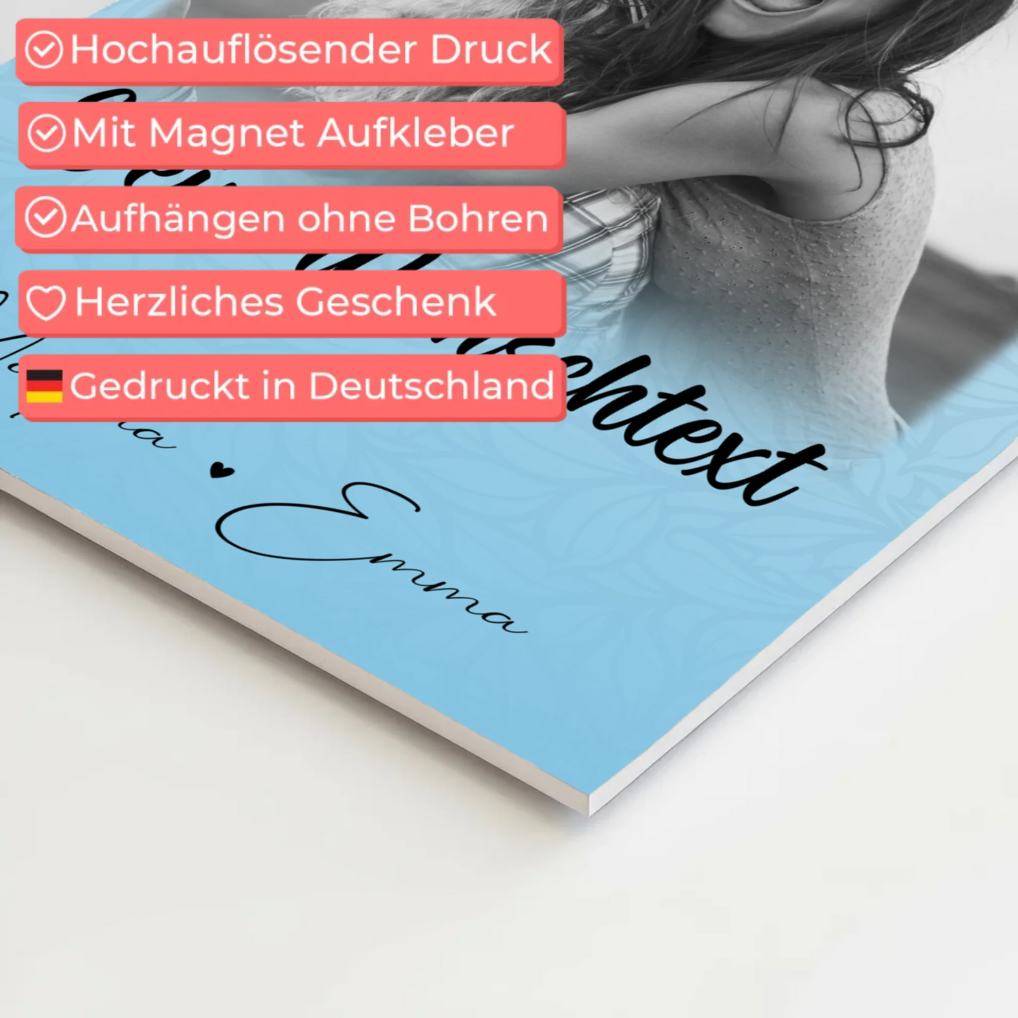 Fotoboard Beste Freundinnen 3 Fotos 1 Herz Foto und Wunschtext personalisiert