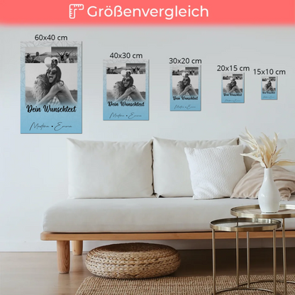 Fotoboard Beste Freundinnen 3 Fotos 1 Herz Foto und Wunschtext personalisiert