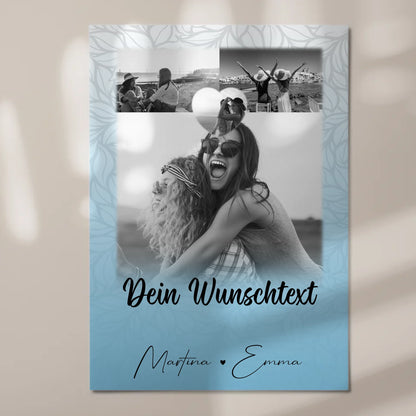 Fotoboard Beste Freundinnen 3 Fotos 1 Herz Foto und Wunschtext personalisiert