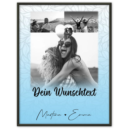 Freundinnen Bild Personalisiert mit 3 Fotos 1 Herz Foto und Wunschtext