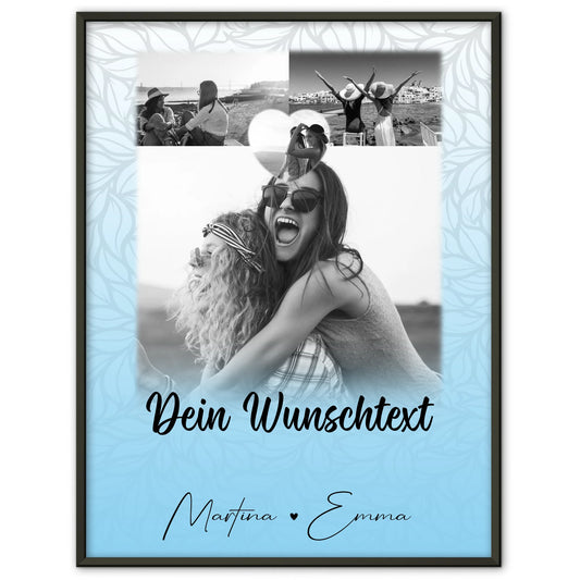 Freundinnen Bild Personalisiert mit 3 Fotos 1 Herz Foto und Wunschtext