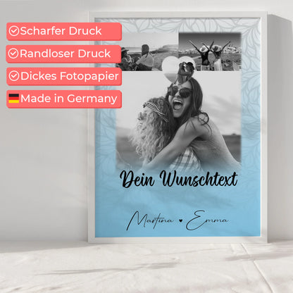 Freundinnen Bild Personalisiert mit 3 Fotos 1 Herz Foto und Wunschtext