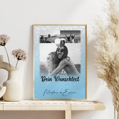 Freundinnen Bild Personalisiert mit 3 Fotos 1 Herz Foto und Wunschtext