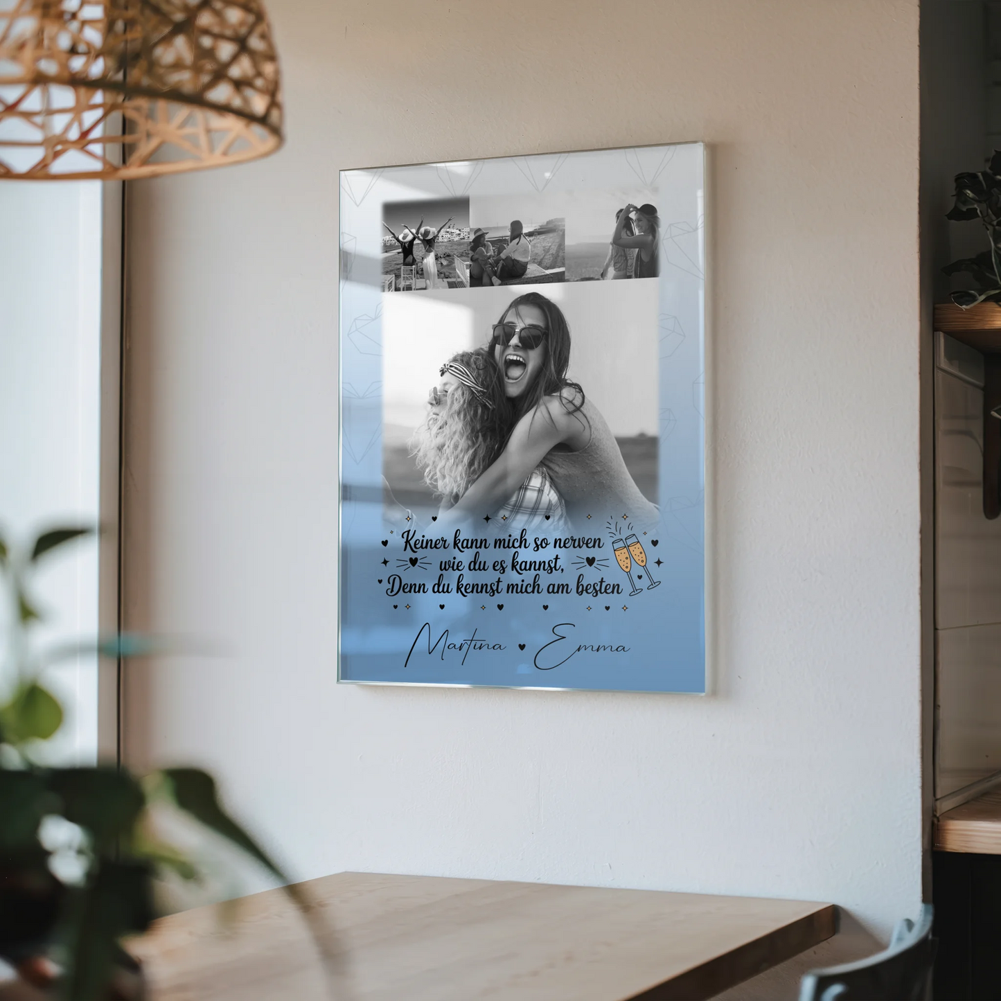 Freundinnen Bild Personalisiert Acrylglas Bild mit 4 Fotos Keiner kann mich so nerven