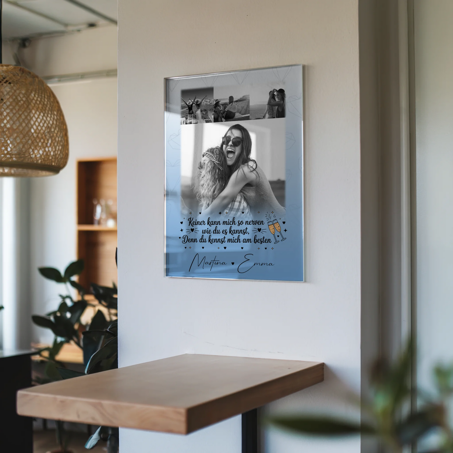 Freundinnen Bild Personalisiert Acrylglas Bild mit 4 Fotos Keiner kann mich so nerven
