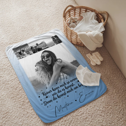 Personalisierte Decke Mit Namen 4 Fotos Keiner kann mich so nerven Geschenk 2