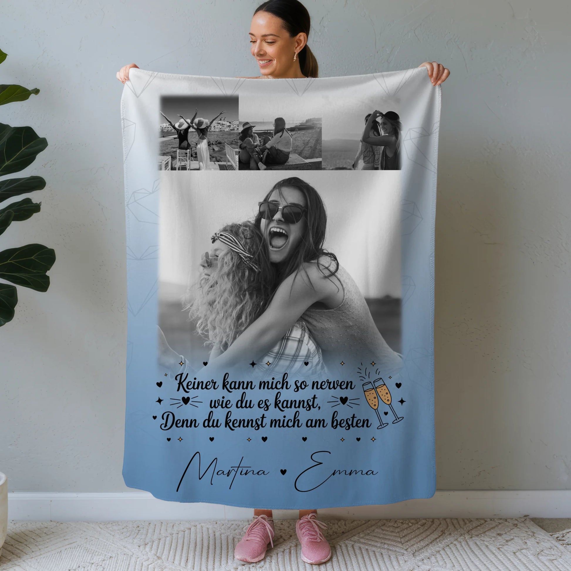 Personalisierte Decke Mit Namen 4 Fotos Keiner kann mich so nerven Geschenk 1