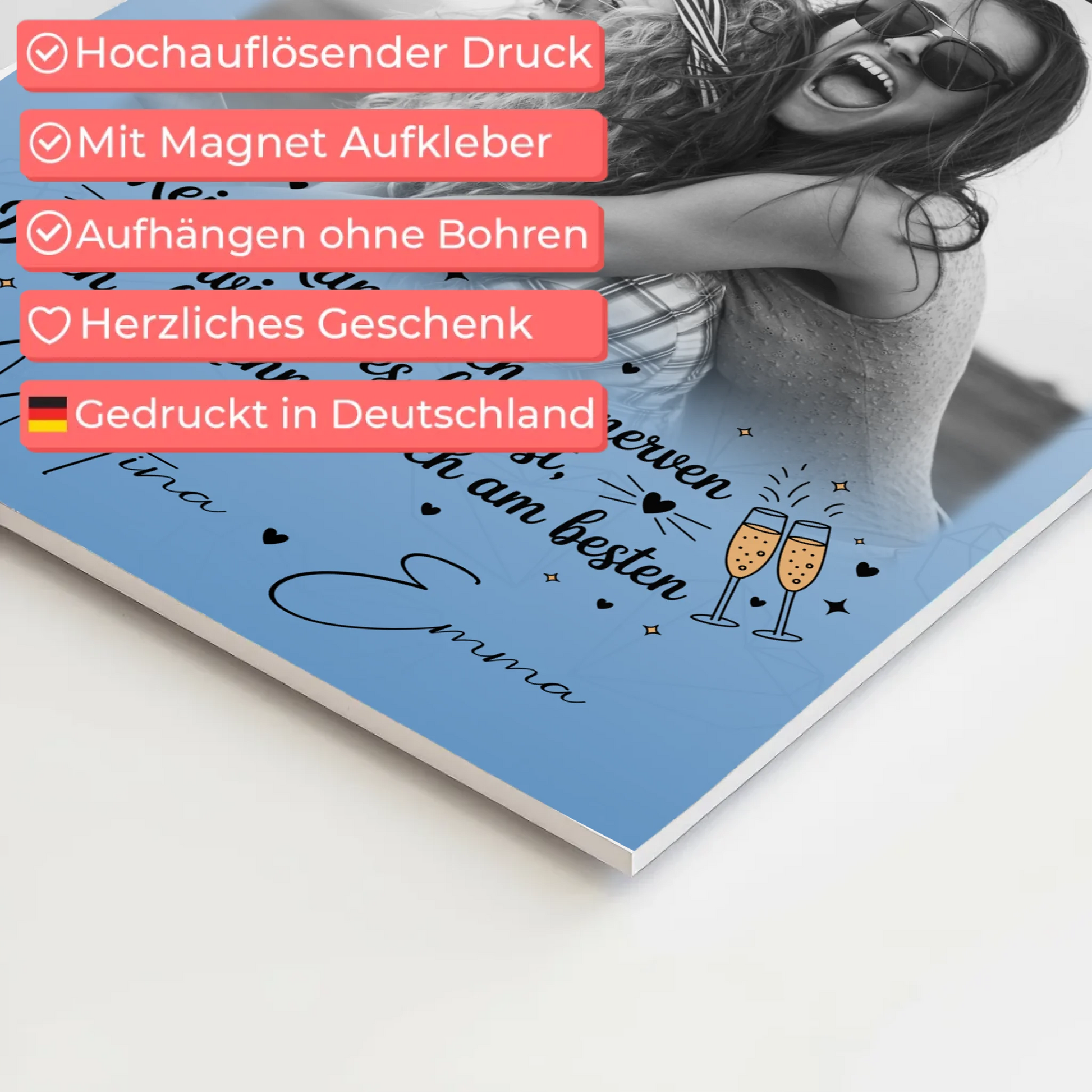Freundinnen Bild Personalisiert Fotoboard 4 Fotos Keiner kann mich so nerven Geschenk 4