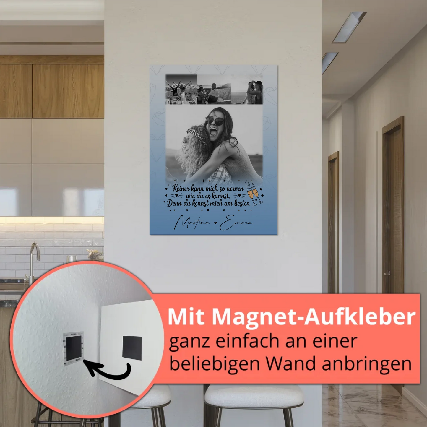 Freundinnen Bild Personalisiert Fotoboard 4 Fotos Keiner kann mich so nerven Geschenk