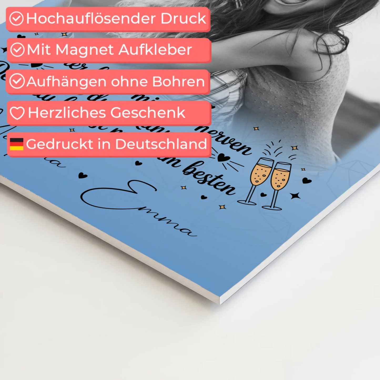Freundinnen Bild Personalisiert Fotoboard 4 Fotos Keiner kann mich so nerven Geschenk