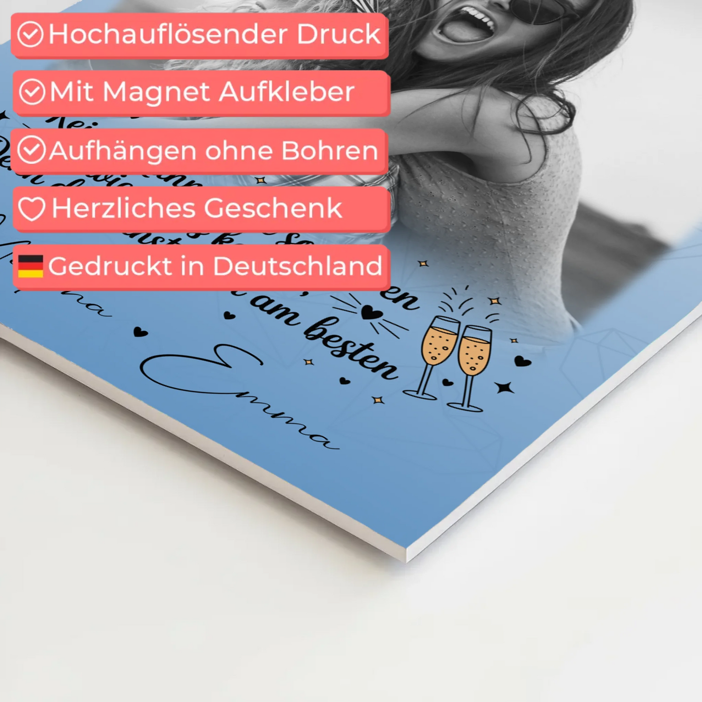 Freundinnen Bild Personalisiert Fotoboard 4 Fotos Keiner kann mich so nerven Geschenk