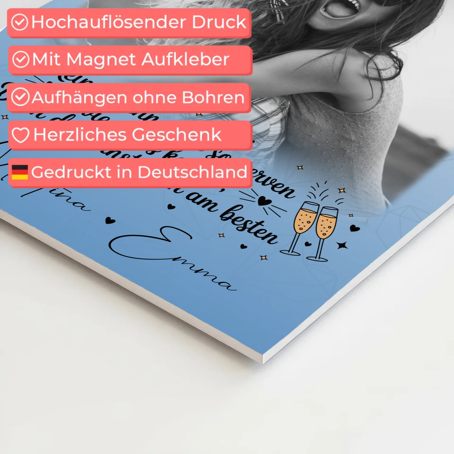 Freundinnen Bild Personalisiert Fotoboard 4 Fotos Keiner kann mich so nerven Geschenk
