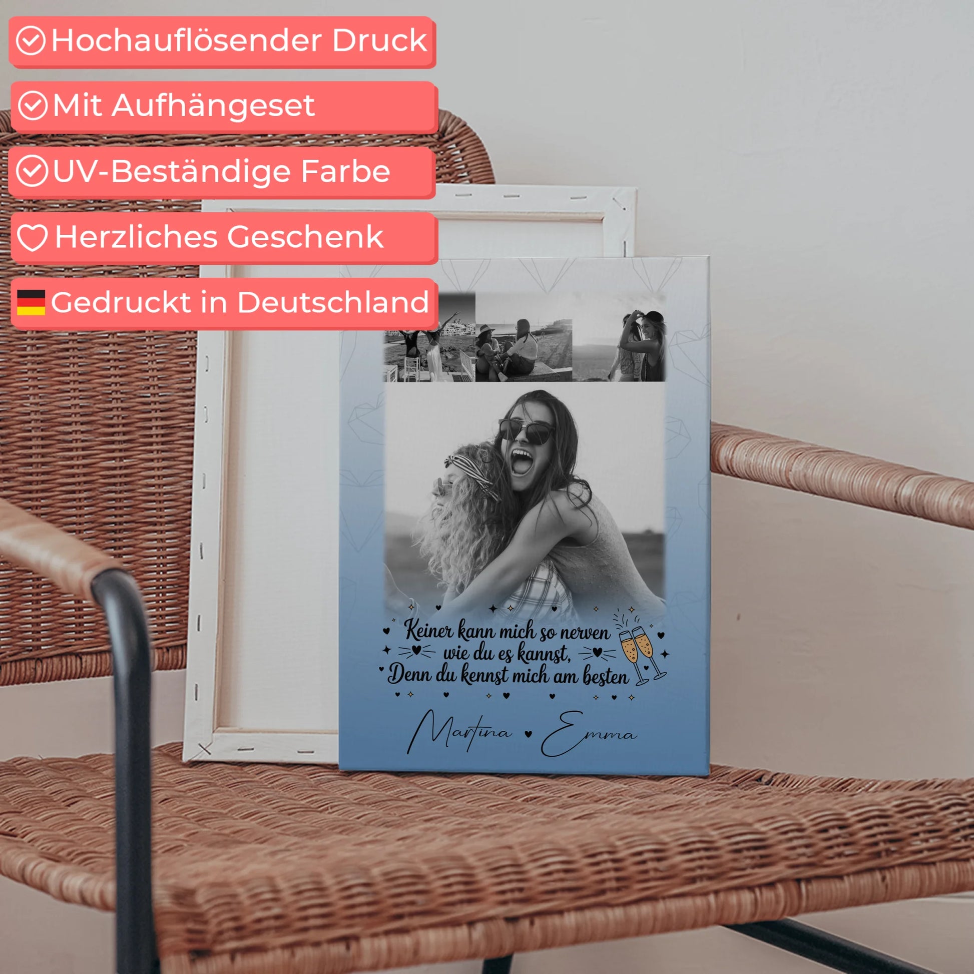 Leinwand Für Beste Freundin Gestalten mit 4 Fotos Keiner kann mich so nerven 5