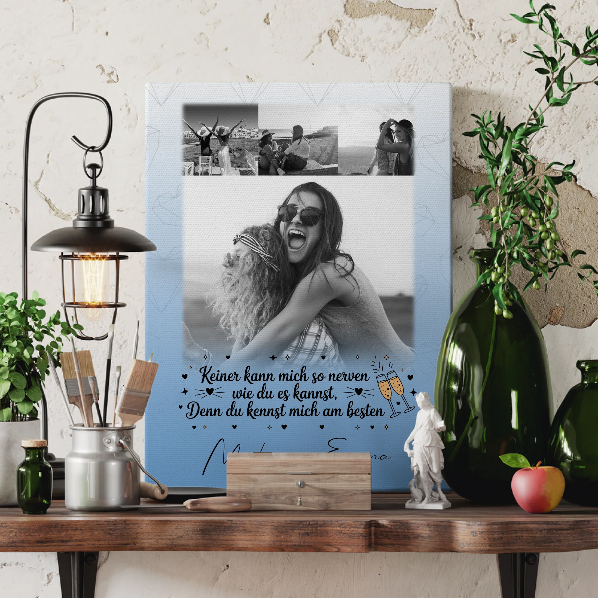 Leinwand Für Beste Freundin Gestalten mit 4 Fotos Keiner kann mich so nerven 3